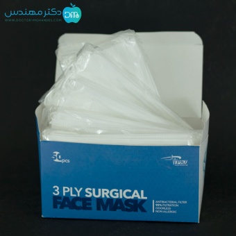 ماسک سه‌لایه پرستاری برند PKT بسته ده عددی 