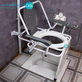 توالت فرنگی تاشو دیواری آسانا دسته دار بدون قیف