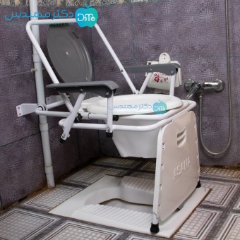 توالت فرنگی تاشو دیواری آسانا دسته دار+قیف تاشو