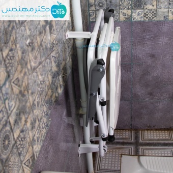 توالت فرنگی تاشو دیواری آسانا دسته دار+قیف تاشو