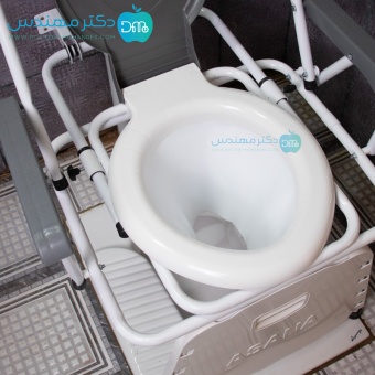 توالت فرنگی تاشو دیواری آسانا دسته دار+قیف تاشو